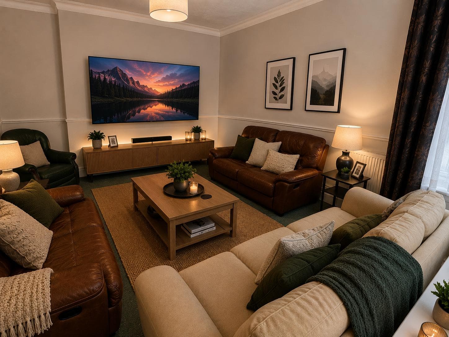 The shared lounge of a six-bedroom student house on Lonsdale Street in Stoke